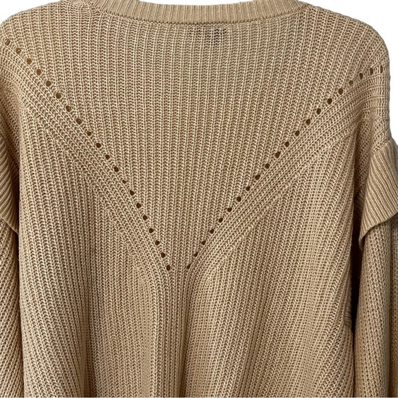 Misa Los Angeles Ruffle Flutter Sleeve Knit Sweater XL beige neutral feminine - Picture 4 of 14